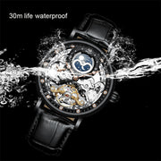 KINYUED Automatic Watch with Moon Phase Luxury Steampunk Men Mechanical Watches