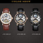 KINYUED Automatic Watch with Moon Phase Luxury Steampunk Men Mechanical Watches